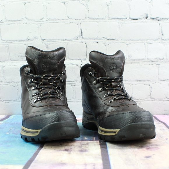 Timberland Black Leather Lace-up Back Road Trail Hiker Boots Size US 4.5 - Picture 3 of 9